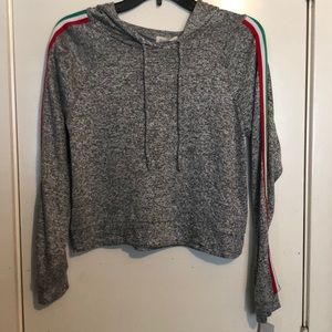 Striped Cropped Sweatshirt